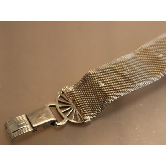 Victorian Revival Mesh Pearl Bracelet Vintage - Picture 4 of 4